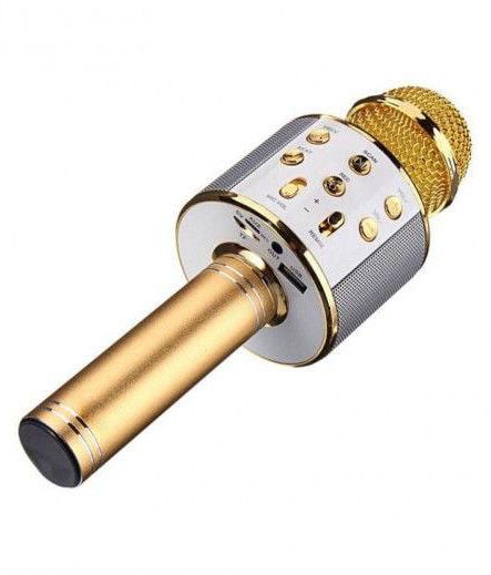 Q7 Wireless Karaoke Microphone, Gold And White