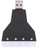 USB To 3D External Sound Card Audio Adapter Black