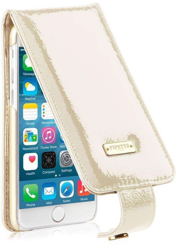 Pipetto iPhone 6 Luxury Harlequin Flip Case - Patent Pearl