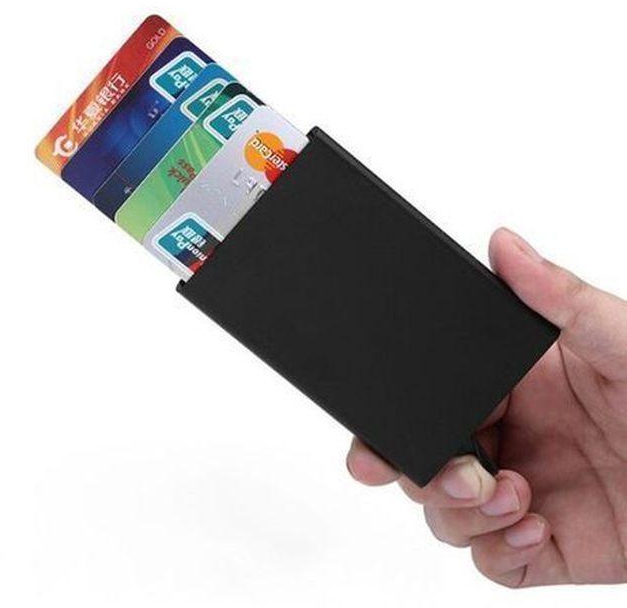 Credit Card ID Holder & RFID Anti-Scan Metal Wallet Cash Clip - 1 Pc