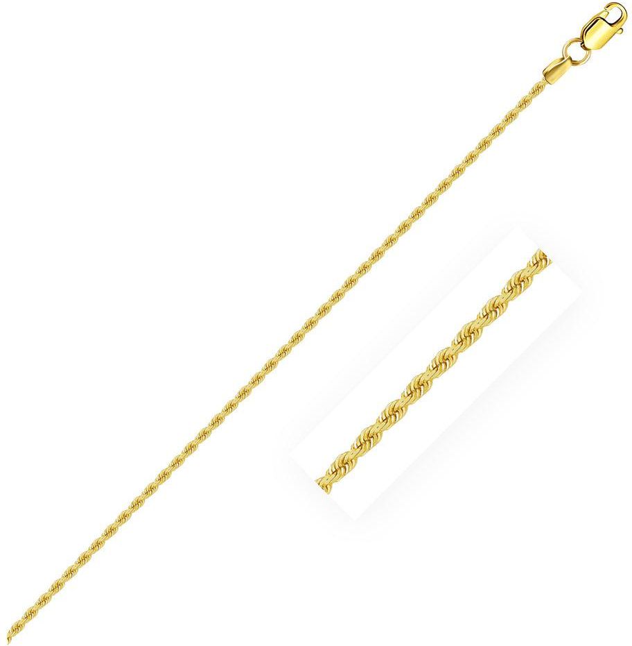 14k Yellow Gold Solid Rope Chain 1.25mm-rx99048-20