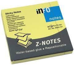 Global Notes 75 x 75 mm Brilliant Sticky Notes 80 Sheets Ruled - Brilliant Yellow x12