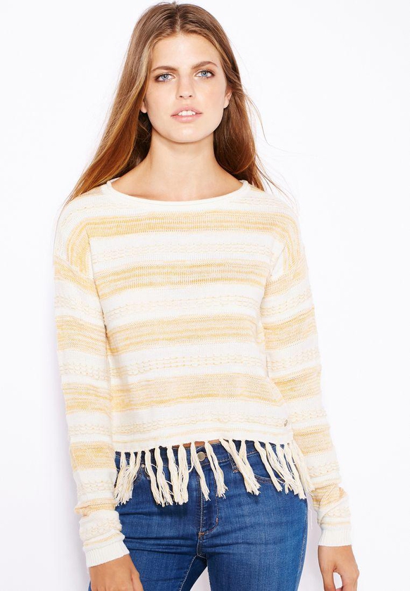 Striped Fringe Sweater