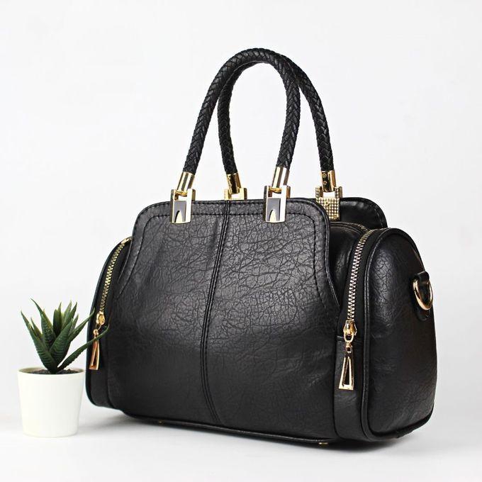 Leather Handbags Italian Row - Black
