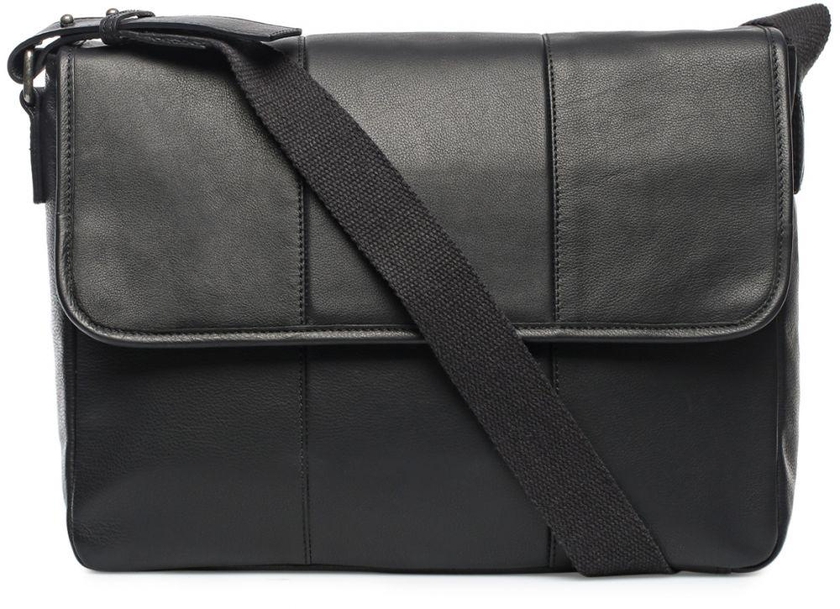 Armani Jeans  B6259-T1-12 Flap Over Messenger Bag for Men - Black