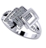 3Diamonds Platinum Plated Ring For Women With Zircon Stone - Silver
