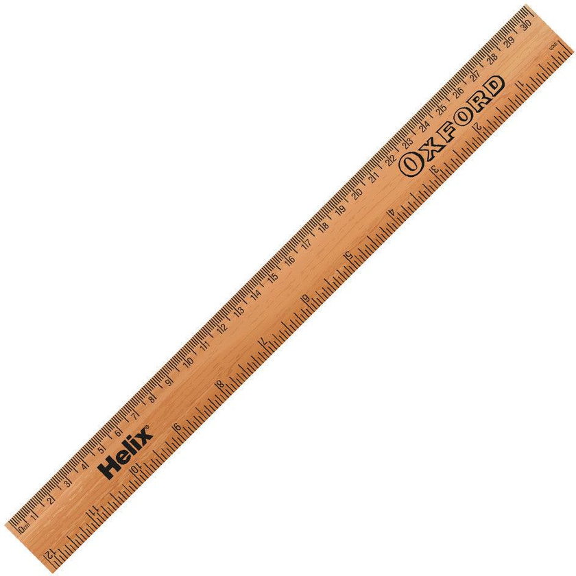 Helix Oxford Wooden Ruler 30 cm