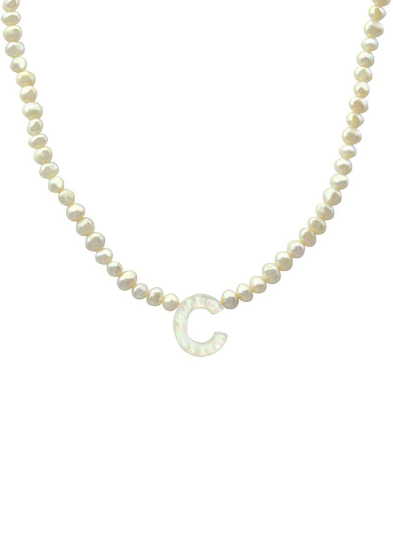 Pearls Strand Letter C Necklace