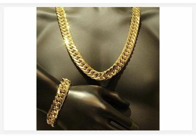 Cuban Link Chain With Bracelet Gold