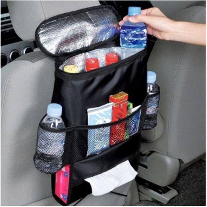 Multi-Pocket Backseat Auto Cooler Car Organizer - Black