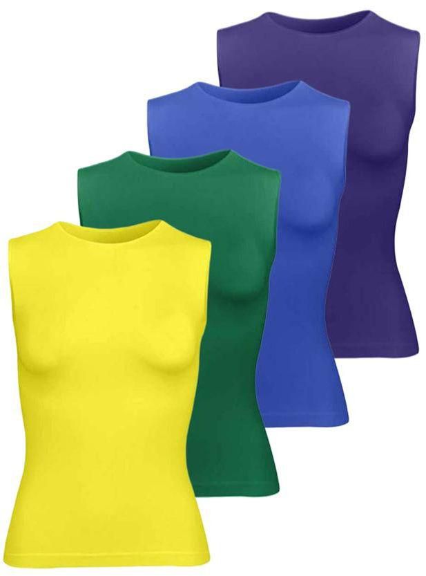 Silvy Set Of 4Tanks Tops For Women - Multicolor, Medium