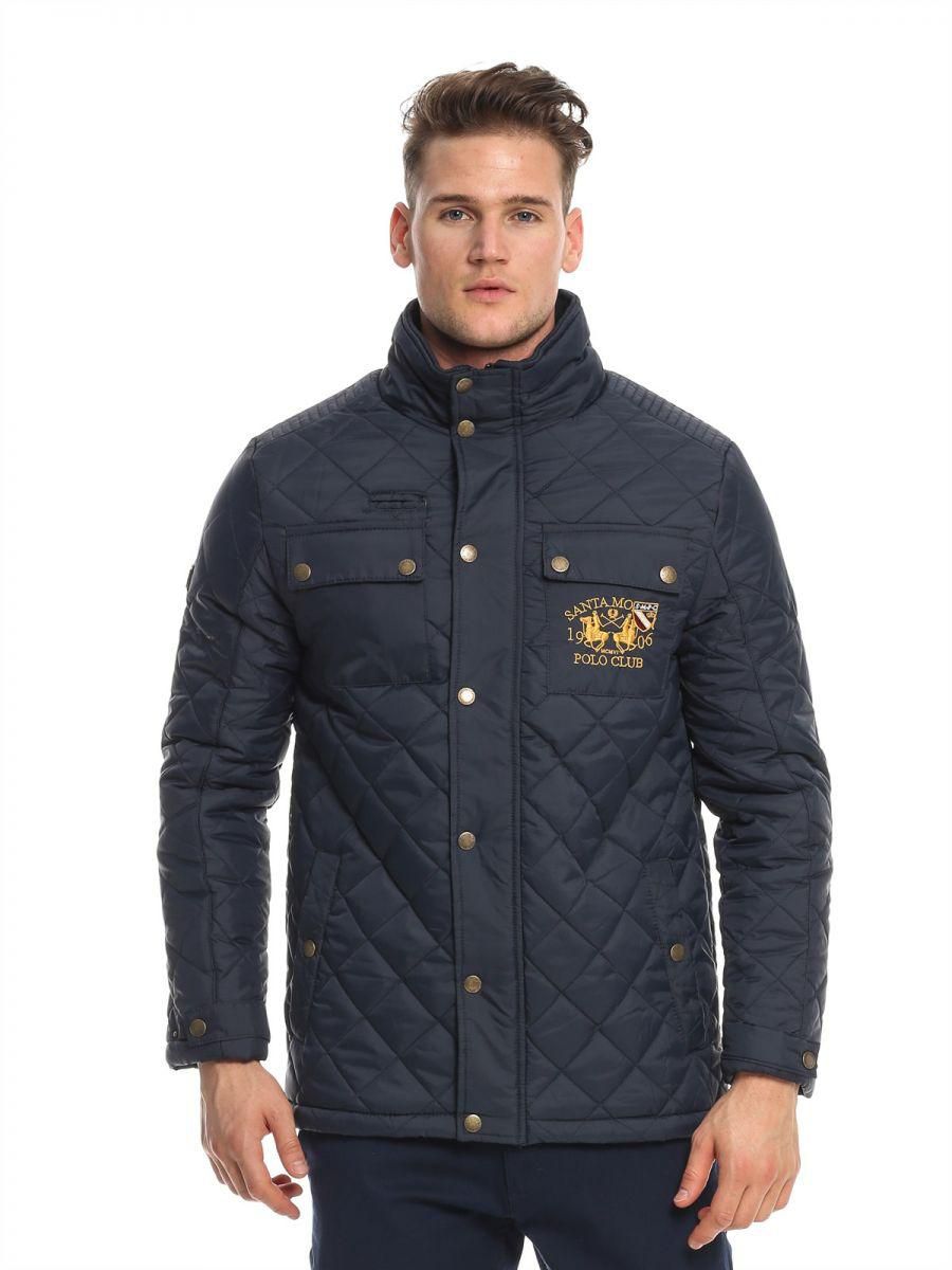 Santa Monica Dark Navy Polyester Puffer Jacket For Men