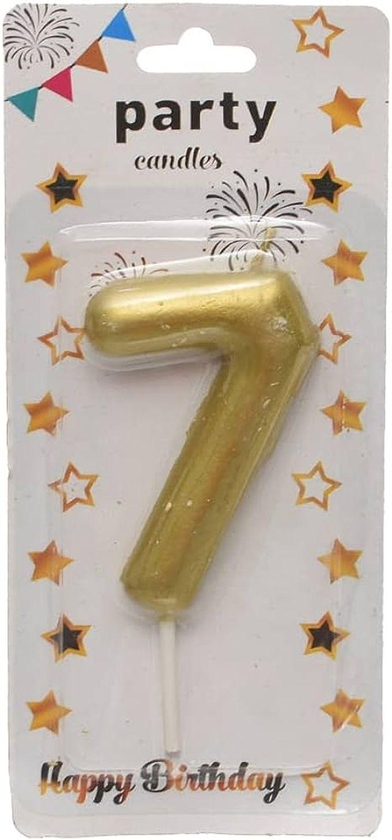 Candle Numbers For Birthdays No.7 Gold