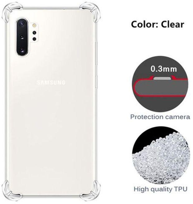 Transparent TPU Cover Phone Casing For Samsung Galaxy Note10+ / Note10 Plus 5G / Note10 Pro