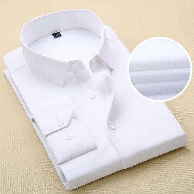 Men's Corporate Quality Office Plain White Long Sleeve Shirt
