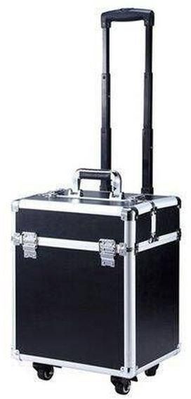 Professional Makeup Box With Trolley - Black And Silver