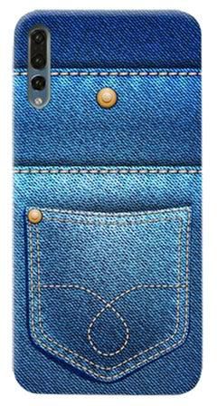 Thermoplastic Polyurethane Jeans Pattern Case Cover For Huawei P20 Plus Blue