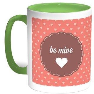 Be Mine Printed Coffee Mug Green/White 11ounce
