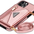 Suitable for iPhone mobile phone leather case card lanyard protective sleeve creative mobile phone shell new