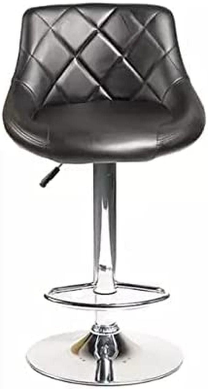 Leather Bar Chair - Black (كرسي بار جلد اسود)