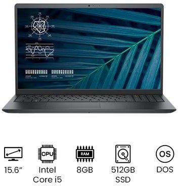 Vostro 3510 Laptop With 15.6-Inch FHD Anti-Glare LED Display, Core i5 Processor/8GB RAM/512GB M.2 SSD/DOS(Without Windows)/2GB NVIDIA GeForce MX350 Graphic Card /International Version English/Arabic Carbon Black