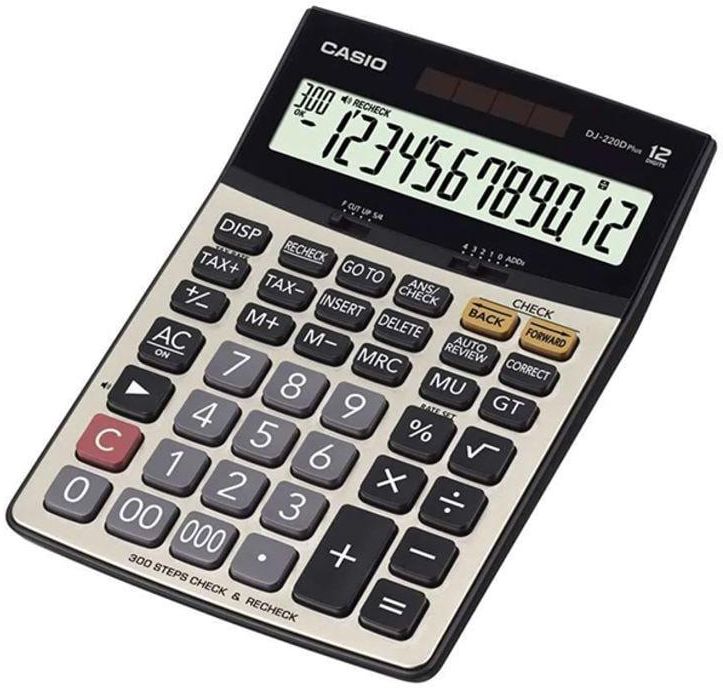 Casio 12-Digit Financial And Business Calculator DJ-220D Plus Silver/Black/Grey