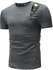 Men's T Shirt O Neck Short Sleeve Patchwork Zipper Creative Slim Top