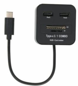 USB 3.1 Type C USB-C Multiple 2 Port Hub /& TF SD MS Card Reader For PC Laptop Tablet Mac book Support Windows 8 Mac OS