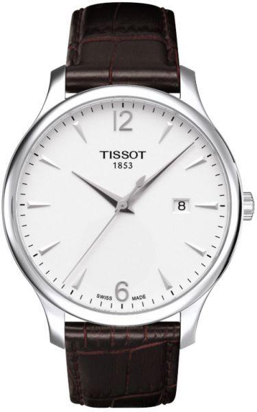 Tissot Swiss Made Men's Tradition White Dial Leather Band Watch - T063.610.16.037.00