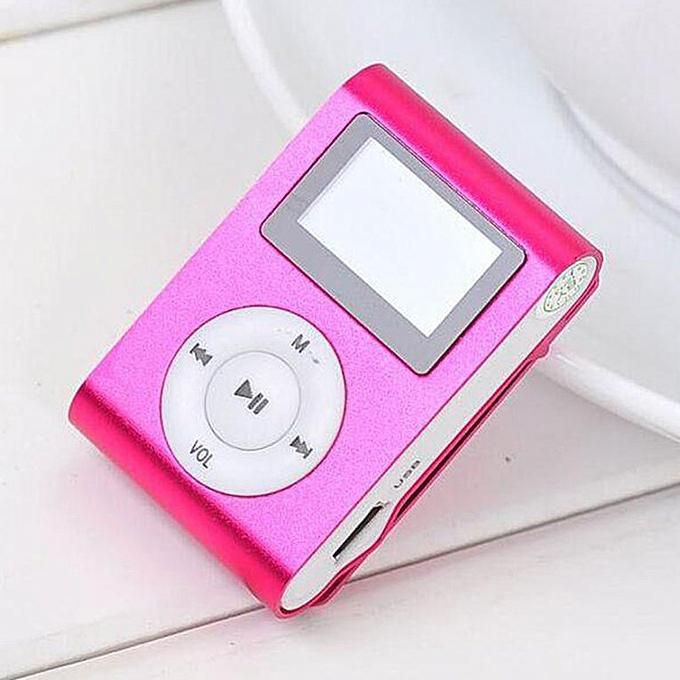Generic Portable Mini USB MP3 Player LCD Screen Display Support TF Card 3.5mm Jack pink