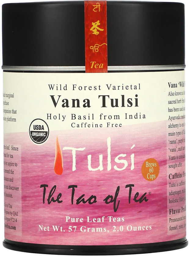 The Tao of Tea‏, مجموعة متنوعة من العنب من غابات برية، نبات فانا تولسي، خالٍ من الكافيين، 2.0 أونصة (57 جم)