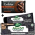Dabur Herb'l Expert Whitening Activated Charcoal Toothpaste 150g With Free Toothbrush+ Geisha African Strength Traditional Black Soap 225g