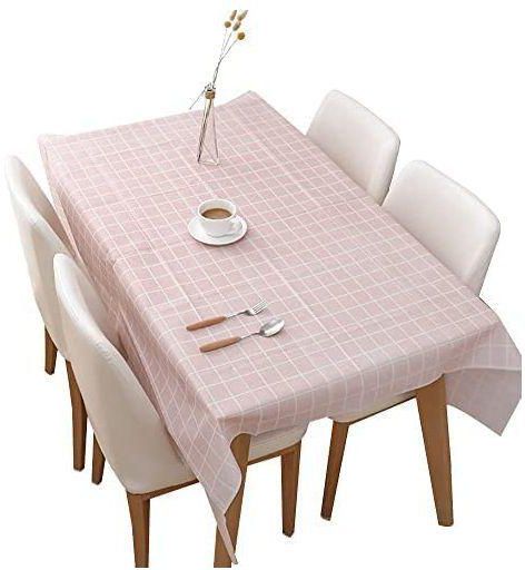 General مفرش طاولة من الفينيل ذو مربعات لطاولة مستطيلة