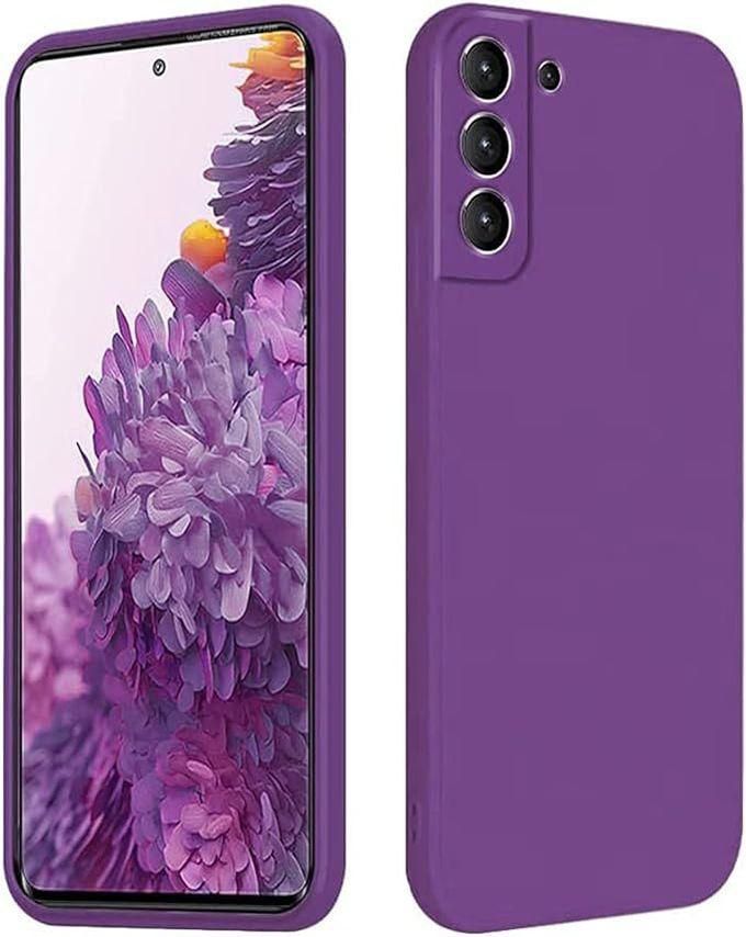 Liquid Silicone Case Compatible With Samsung Galaxy S21 FE (5G) Gel Rubber Full Body And Camera Protection Shockproof Cover Case Drop Protection Case (Purple)