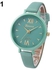 Bluelans Geneva Fashion Women Slim Faux Leather Roman Numerals Quartz Dress Wrist Watch-Mint Green