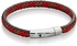 Fred Bennett B5278 Men’s Woven Tan & Red Leather Bracelet