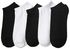 Fashion 6 Pair Men Ankle Socks Ped Low Cut Fit Crew Size 9-11 Sport Black White