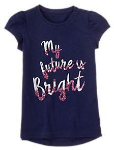 Gymboree Bright Future Tee Shirts for Girls - 8 Years, Gym Navy