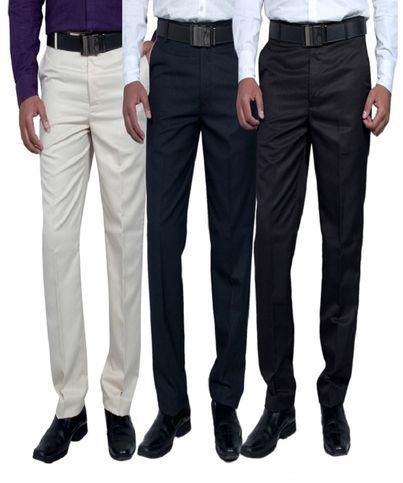 3 In 1 Men's Quality Chinos -black, Blue And Off White