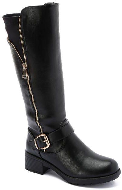 Shoe Room Quilted Knee Boots - Black
