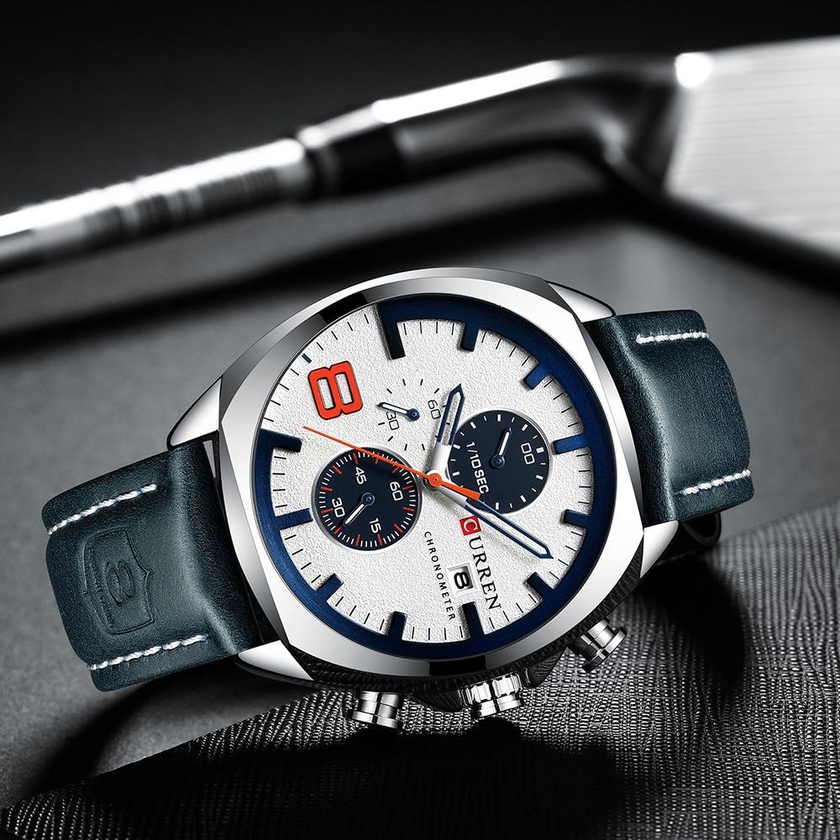 CURREN-CURREN 8324 Man Quartz Sport Watch Brand Fashion Casual Male Multi-function Waterproof Wristwatch
