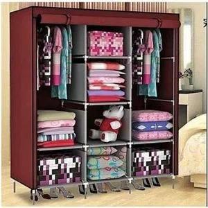 JIBAO Quality 3Column Wooden Portable Wardrobe..Durable Affordable Perfect for you Extra storage space