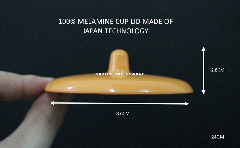 1 piece 100% Japan Technology Melamine Eco Friendly Cup Lid 8.6cm (Orange)
