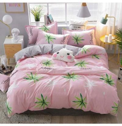 3-Pieces Fenghua Yelian Of Bedding Set Polyester Pink/Green/Grey