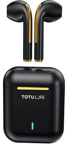 Totulife T-TWSSPRKBK Sparkle Series True Wireless Earbuds Black