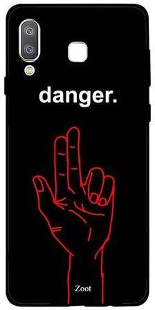 غطاء حماية واقٍ لهاتف سامسونج جالاكسي A8 ستار مطبوع عليه كلمة Danger