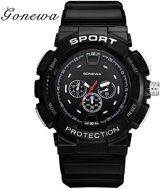 McyKcy Gonewa Fashion Sport Simple Clock Men's Wrist Watches Silicone Strap Quartz-White