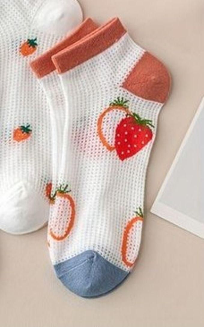 Heel Socks One Size, Casual Socks (Red Strawberry)