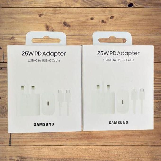Samsung Galaxy M31 25W Super Fast CHARGER USB C-C CABLE-white