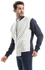 Dockland Zip-Up Fleece Sweatshirt - Navy Blue & White